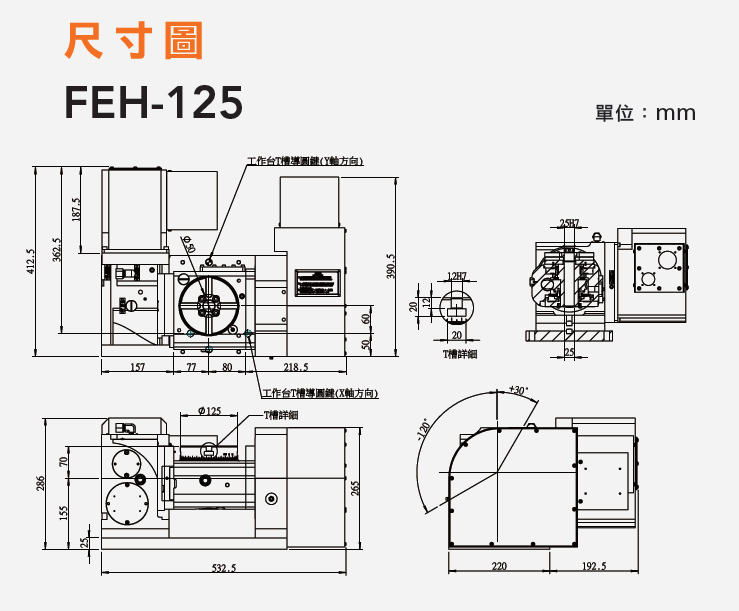 FEH-125 五轴摇篮式分度盘