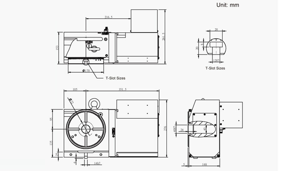 SUAC-170 (C Series) CNC Rotary Table Pneumatic Brake