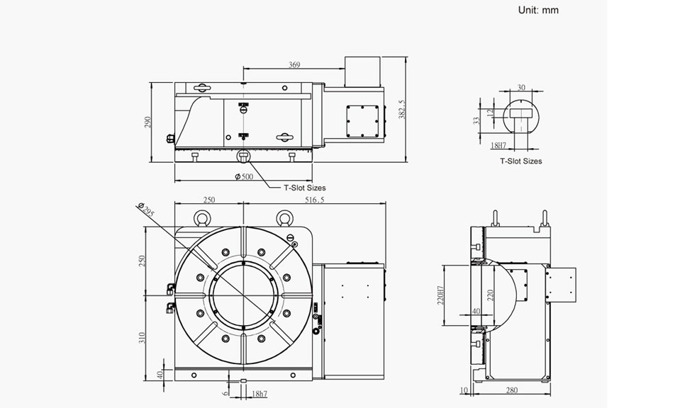 SUH-500N (Hydraulic Full Circumference Brake) CNC Rotary Table Pneumatic Brake