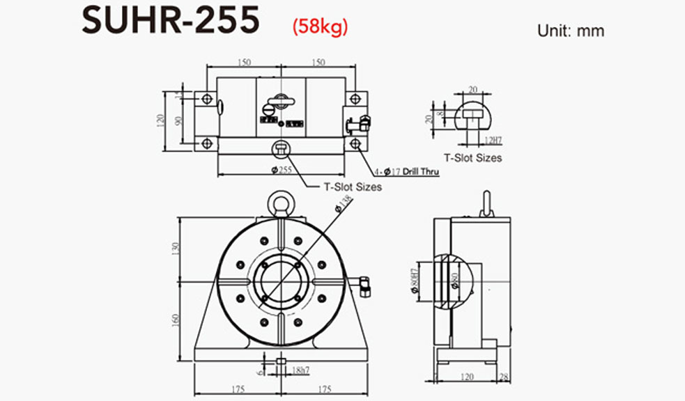 SUHR-255 Rotary Tailstock Hydraulic Brake